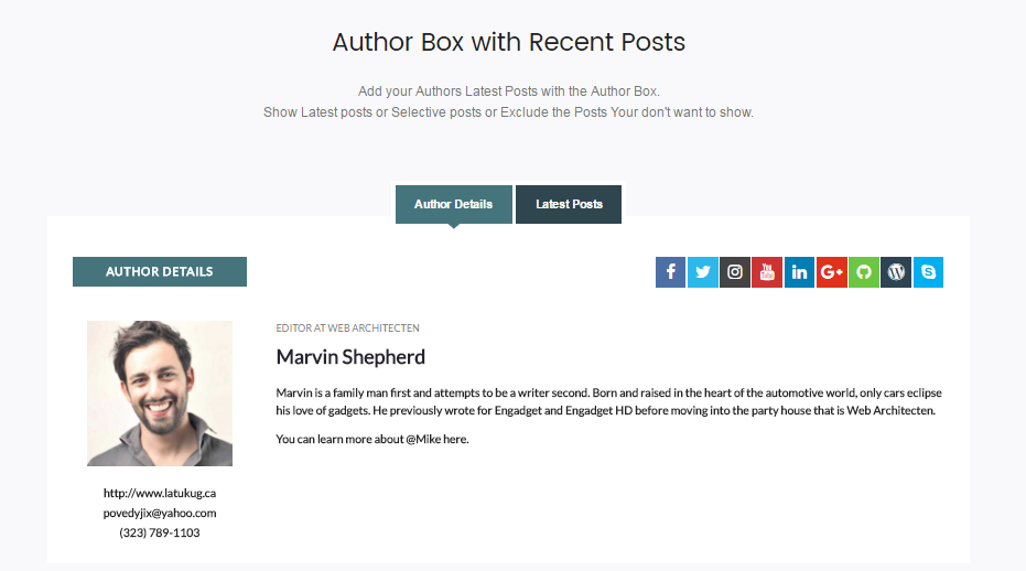 Links to Writers’ Social Media Profiles