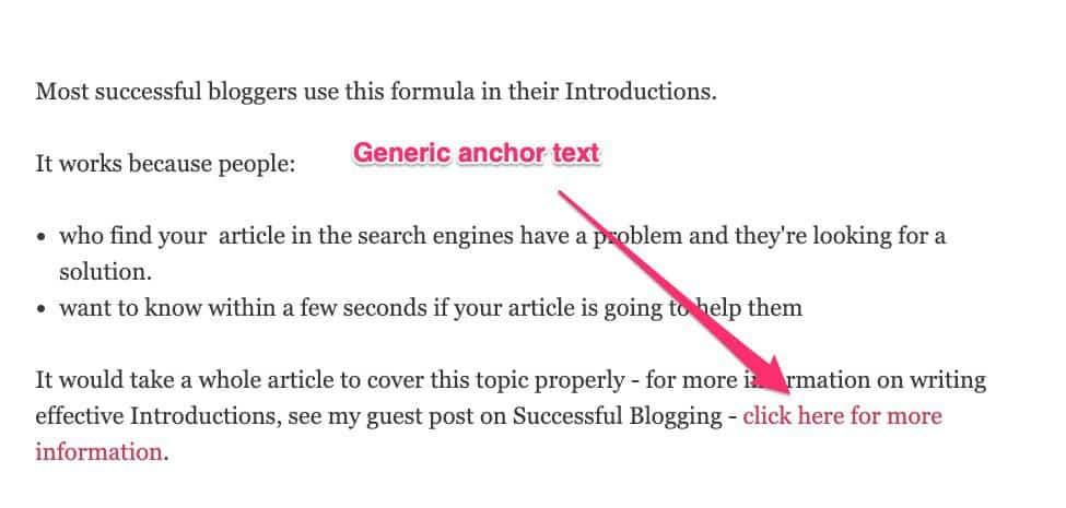 Generic Anchor Text